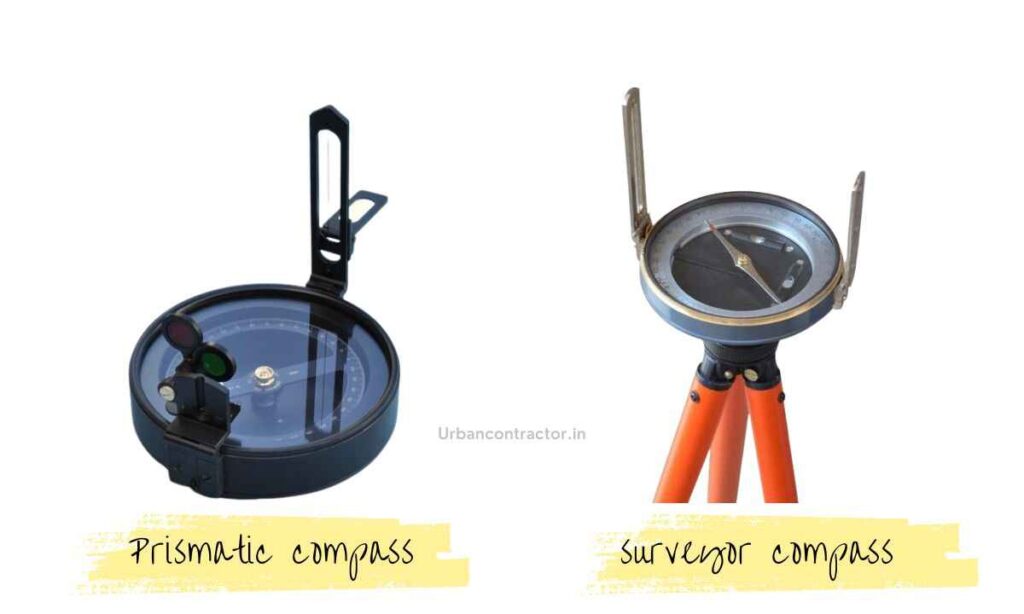 difference between prismatic compass and surveyor compass